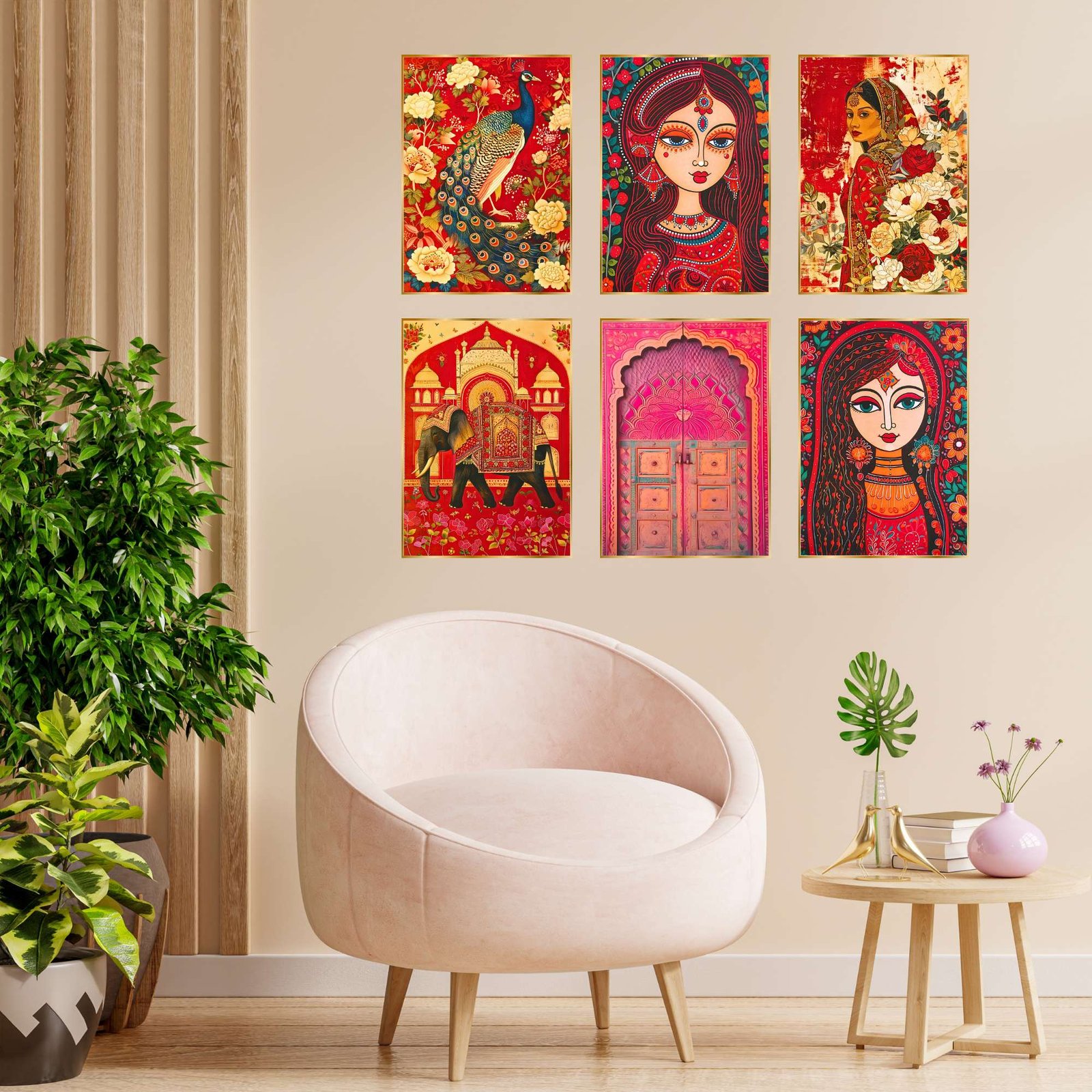 Set of Six Wall Paintings for Wall Dacoration Golden Framed Wall Paintings for Living Room & Bedroom Wall Art for Home Decoration & Office Wall Dรฉcor (13x10 inch CH-GD6-5) - Image 4